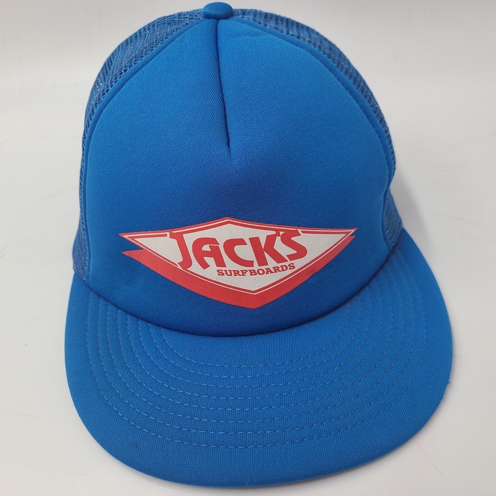 Jacks Surfboards Hat Trucker Snapback Mesh Surf Huntington Beach California Blue